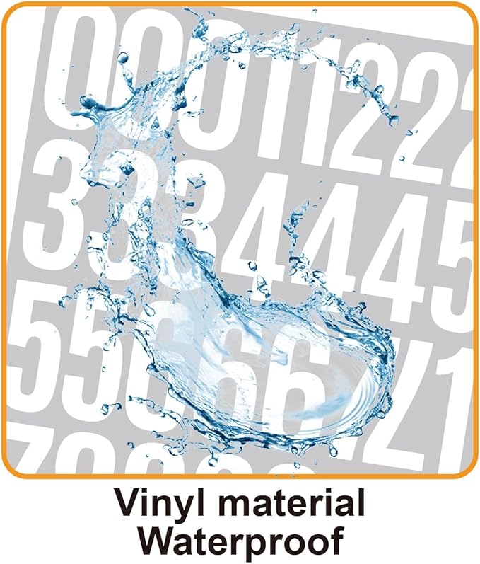 10 Sheets Vinyl Mailbox Number Stickers - Self-Adhesive Address Labels for Cars, House Doors, Windows & Metal Mailboxes (White, 2 inch)