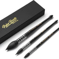 3PCS Squirrel Hair Watercolor Brushes, Fuumuui Professional Mop Round Quill Detail Fine Tip Watercolor Paint Brush Set for Water Color Gouache Ink Painting - Sizes #2, 6, 12