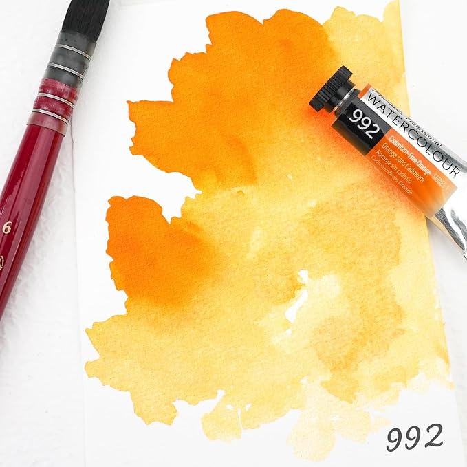 PHOENIX Professional Watercolor Paint Single Tube - 0.47 Fl Oz / 14ml - Cadmium-Free Orange