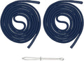 uxcell 2pcs 53inch Drawstring Cords Replacement Drawstring Hoodie String Sewing Tool with Easy Threader for Hoodie Sweatpants Jackets Pants Hats Coats Bags, Navy Blue