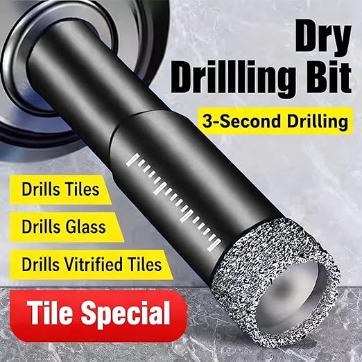 10 Piece Premium Diamond Bit Set - Multi-Tool for Precision Drilling Porcelain, Ceramic, Glass, Marble (Black, 10 Pcs)