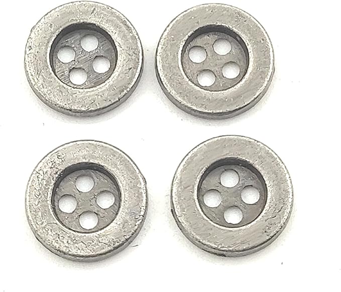50pcs Metal Buttons Vintage Style Round Buttons 4 Holes Bulk for Clothing DIY Crafts Handmade Buttons Scrapbooking Sewing Decorations 13mm (Antique Silver)