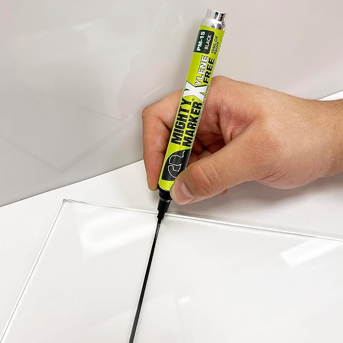 PM-15, Eco-Friendly Paint Marker, Alcohol-Based & Xylene-Free, Waterproof & Permanent, 10ml, 2.3mm Tip, 8 Bonus Tips, Made in USA, Black 8 Pack
