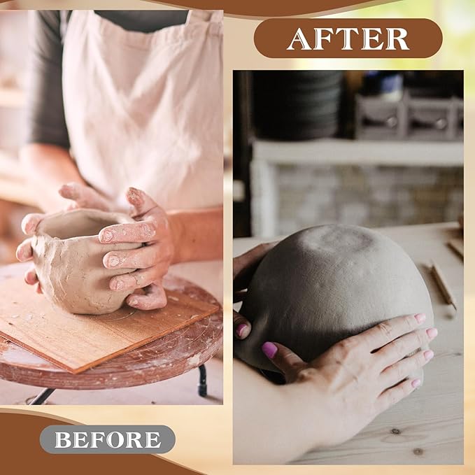 DoubleFill 4 Pack Pottery Molds Plaster Molds Wood Pottery Tools with Handle for Ceramic Top Forms DIY Bowls Plate Dish Slump Press Art Making(Hemispherical,5.5'' 6.5'' 7.5'' 8.5'' Thickness 2.5'')