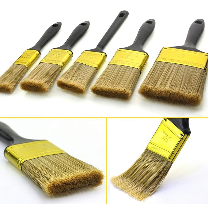 Great Andrew Paint Brushes, 30 PCS Great Value Multi use(3" 2" 1.5" 1" Flat &1.5" Angled) Paint Brush Pack, Paint Brushes Set for Home Furniture Fences Wall Trim