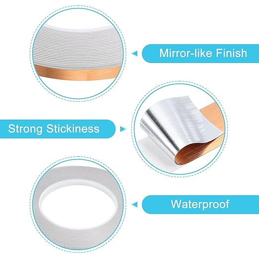 uxcell Metallic Tape, 0.31 in x 164 ft Self Adhesive Metalized Polyester Film Tape Waterproof Washi Tape for Walls Graphic Arts Gifts Wrapping Crafts Decoration, Brushed Rose Gold, 2 Pcs