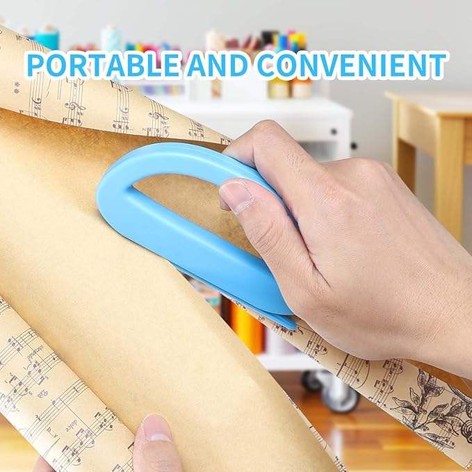 Dual Ended Wrapping Paper Cutter 2-Pack (4 Blades), Sliding Gift Wrap Cutter for Wrapping, Paper Cutting Tool for Christmas, Holidays, and Birthdays