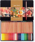 Oil-based Colored Pencils Set for Adult Professional Coloring 3.7mm Thick Core Unbreakable Great Color Rendering Iron Box Packed For Artists & Art Lovers (Renoir 3100 Series-36 Colors)