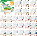 ESRICH 24 Set Mini Acrylic Paint Kit, 5in Mini Stretched Canvas with 7.5in Easel,Acrylic Paint Strips, Paint Palettes, Painting Brushes, Small Canvas and Easel Set for Artists Beginner, Gift