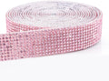 Novani Self Adhesive Rhinestone Ribbon, 0.78 Inch Wide 3 Yards 1 Roll, Pink Crystal Diamond Bling Strips for DIY Crafts,Home Decor,Glitter Glass Rhinestones Tape for Crafting,Car Decoration