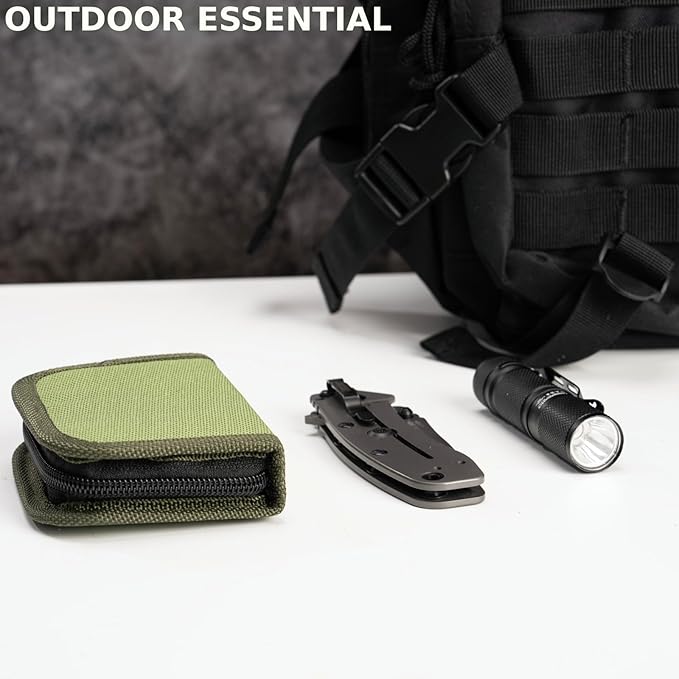 VEPKOIT Military Survival Sewing Kit, Portable Sewing Kit with Buttons for Men or Women, Small Repair Tools with Zipper Closure in Durable Nylon Case for Travel Field Emergency (Army Green)
