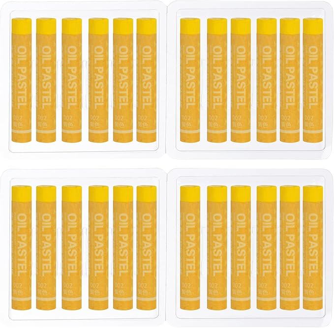 PATIKIL Yellow Oil Pastels, 24Pcs Soft Oil Crayons Creamy Pastels Stick Art Supplies for Art Painting Drawing Blending Graffiti for Artists Beginners