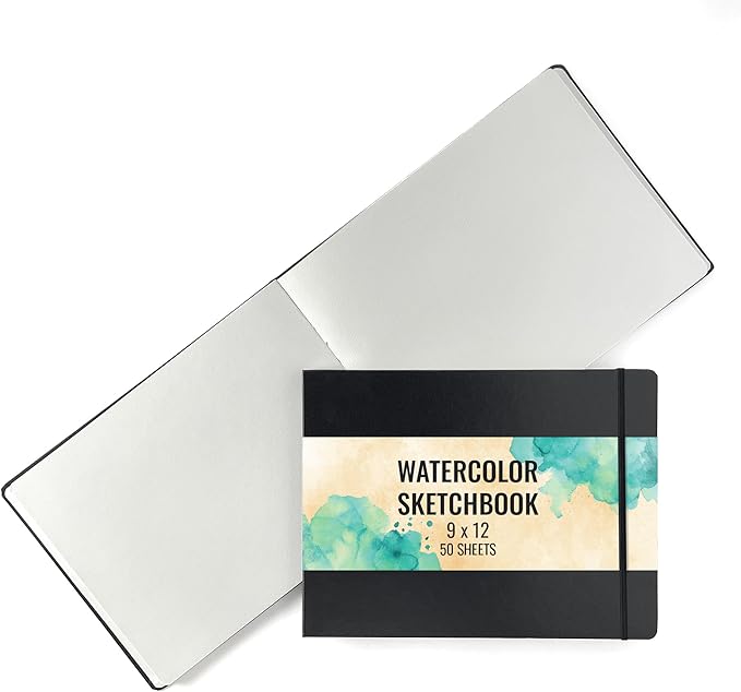 ArtSkills Watercolor Journal for Painting, 200 GSM Sketchbook with Watercolor Paper, 50 9” x 12” Sheets