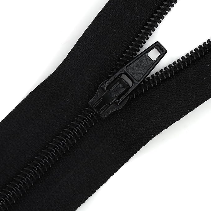 Amariver Black Nylon Coil Zippers 100Pcs 7.8 Inches - Perfect for Tailor, Sewer, Craft Special - Assorted Lengths
