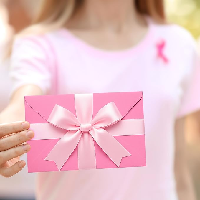 Fullive 1 1/2 Inch Pink Ribbon, 30 Yards Pink Ribbon for Gift Wrapping, Polyester Satin Mothers Day Ribbons for Wedding Baby Shower Valentines Day Decorations DIY Bows Breast Cancer Awareness Crafts