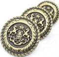 Bronze Metal Shank Buttons - 12 Pcs - 3 Size Options - Twin Horse Round Metal Shank Buttons for Men Women Blazer Coat Uniform Shirt Suit and Jacket Sewing Craft DIY N16801