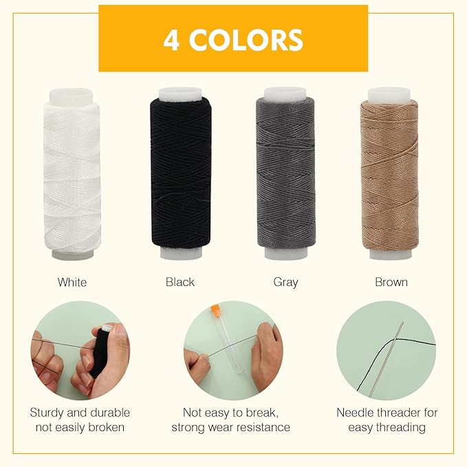 Mini Sewing Kit Upholstery Repair Kit Includes Thumb Sleeve, Scissors, Awl, Measuring Tape. Suitable for Cars, Sofas, Backpacks, Shoes, Tents, Mattresses, Binding Handmade DIY
