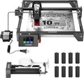 Longer RAY5 10W Laser Engraver with Air Assist Kit, Rotary Roller kit, and 8 Pcs Raiser, High Precision Laser Cutter and Engraver for Wood, Metal, Acrylic, Cylindrical Objects, Tumblers