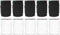 Mandala Crafts 12mm 200 Yds Roll of Black and White Elastic Bands for Sewing - 1/2 Flat Elastics Cord - 1 2 Inch Braided Stretch Straps for Crafting