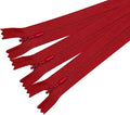 ANPURZII 3PCS #3 26 Inch Red Invisible Zippers for Sewing Skirts, Nylon Coil Bulk Zippers for Pocket, Pillow(Red 26" 3PCS)