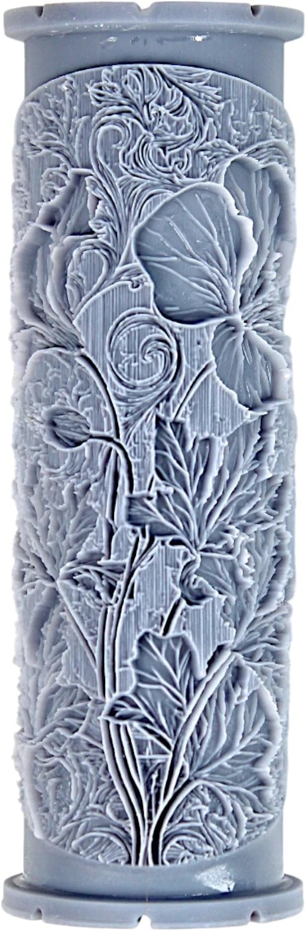Wild Geranium Clay Texture Roller (4") - Flower Set #02 - Embossing Pattern Roller for Polymer & Ceramic Clay, Pottery & Crafts