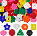 Taiyin 150 Pieces Big Bright Buttons for Kids 8 Vivid Colors and 8 Large Shapes for Crochet Knitting Arts and Crafts Projects Hand Made Gifts