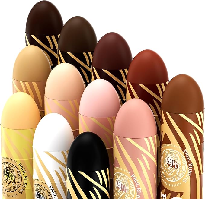 Paul Rubens Large Oil Pastels Set - 12 Portrait Colors (0.79" x 4.72" Jumbo Sticks), Vibrant, Creamy Texture and Blends Easily for Artists, Students and Professionals, Ideal for Filling in Large Areas