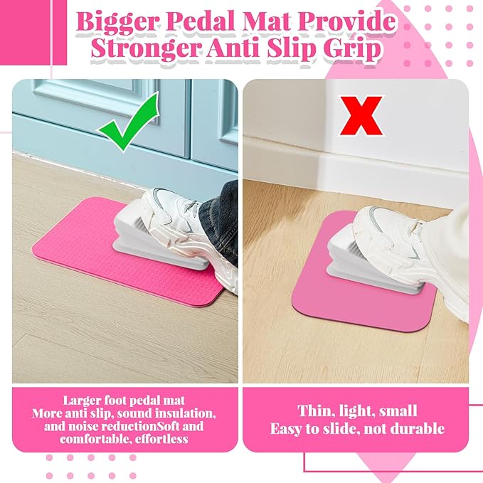 3 Pcs Sewing Machine Muffling Mat Pedal Mat Sewing Machine Pad No Slip Rubber Stay in Place Mats for Calms Vibration(Pink,15 x 20 Inch,14 x 9 Inch,17 x 36 Inch)