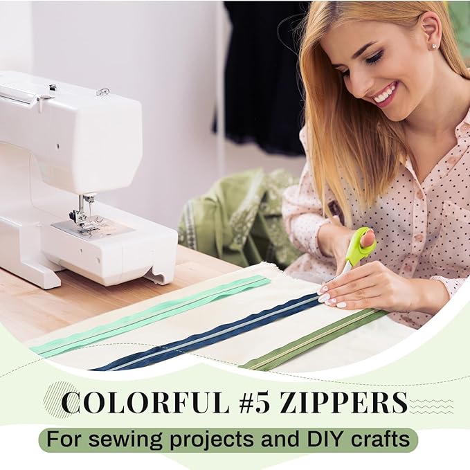 Solsew 12 Pcs 36 Yards Colourful Zippers for Sewing #5 Nylon Contrasting Colors Assorted Zipper by The Yard with 120 Sliders for Women Men DIY Tailor Bag Garment Crafts Supplies (Morandi Color)