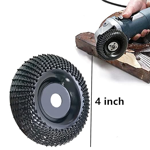 Wood Carving Disc Grinder Wheel Disc 4 Inch Wood Shaping Wheel Wood Grinding Shaping Disc for Angle Grinders with 5/8” Arbor(2PCS)