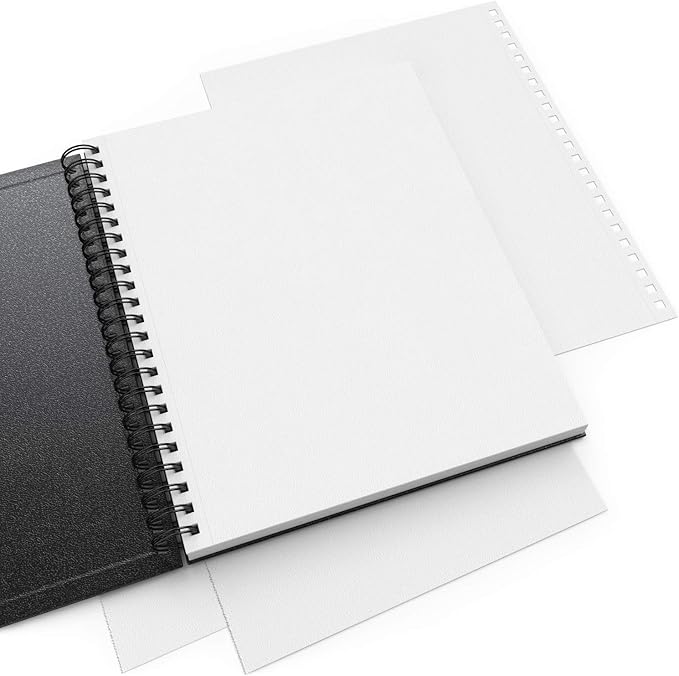 ARTEZA Watercolor Sketchbook 2-Pack, 64 Pages Each, 9x12 Inches – Spiral-Bound, 140 lb Cold Press Paper, Black Hardcover for Watercolor & Mixed Media