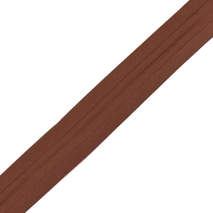 Mandala Crafts 55 Yards 5/8 Inch Brown Double Fold Bias Tape for Sewing - Bias Binding Tape for Quilting Binding, Hemming, Seam, and Fabric Piping