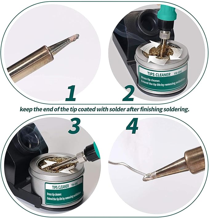YIHUA 939D+ Digital Soldering Station, 75W Equivalent with Precision Heat Control (392°F to 896°F) and Built-in Transformer. ESD Safe, Lead Free with °C/°F display (Green)