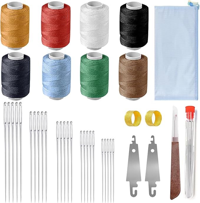Big Eye Steel Sewing Needles Kit, Stainless Steel Needles for Hand Sewing, 2025 New Sewing Kits, Beginner Sewing Kit, Adequate Needles and Thread, Student Dormitory Sewing Kit (8c-38pcs)