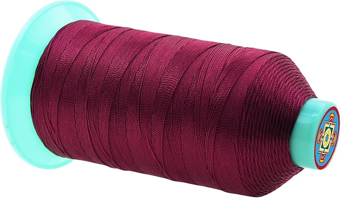 Mandala Crafts Size 207 630D T210 Bonded Nylon Thread - Burgundy 800 YDs Tex 210 Heavy Duty Sewing Threads for Leather, Jeans, Weaving, Outdoor Marine Upholstery