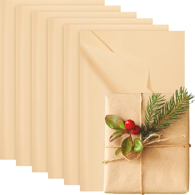 Qilery 500 Sheets Christmas Kraft Tissue Paper Bulk 15 x 20 Inch Wrapping Paper for Gift Bags Acid Free Tissue for Valentine's Day Wedding Craft Supplies, Bouquets, Garlands, Forming Pompoms
