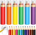 12 Pack Christmas Colored Pencils Gifts Bulk with Sharpener, 12 Color Travel Portable Presharpened Pencil Pack, Colored Pencils Set for Adults Christmas Charity Arts Supplies Painting