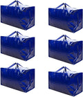 VENO 6 Pack Moving Bags and Large Christmas Decoration Storage Bins with lids. Alternative to Moving Boxes, Packing Supplies for College. Heavy Duty Totes (Blue, 6 Pack)
