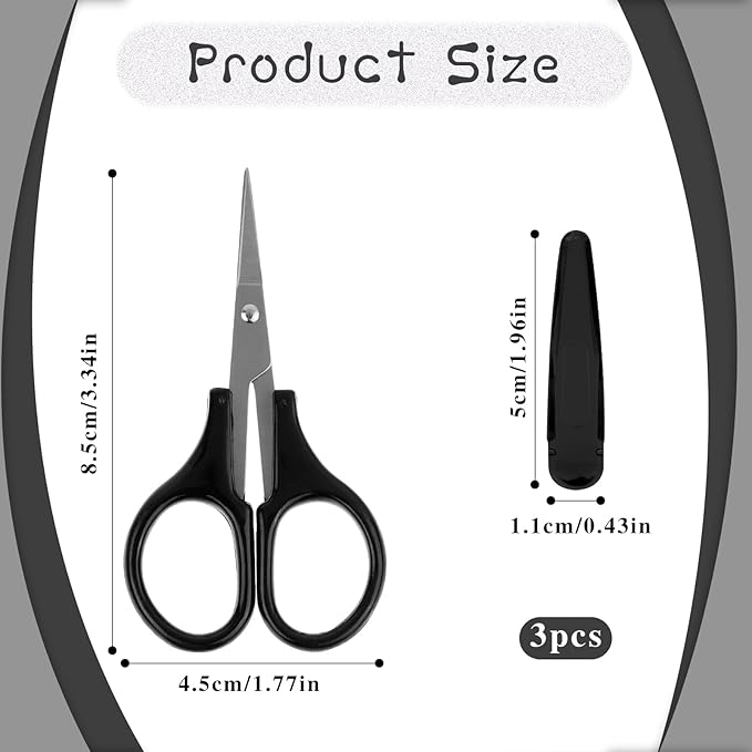 3Pcs Mini Detail CSmall Scissors All Purpose Craft Scissors Stainless Steel Scissors with Protective Cover Precision Straight Fine Tips Design for Paper Cutting,Scrapbooking