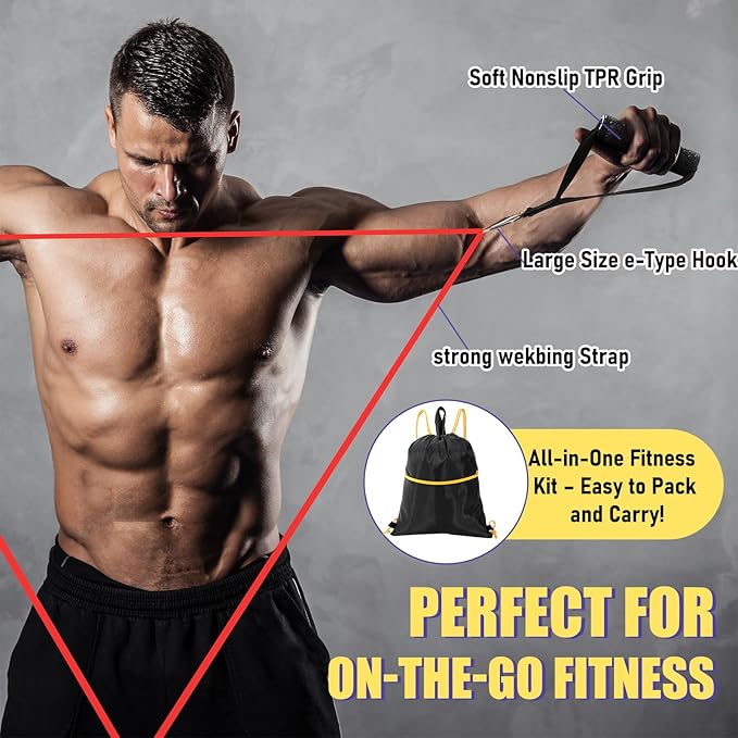 Shappy 8 Pcs Resistance Bands (5-85lbs) Exercise Workout Pull up Assist Bands with Handles for Woman Man Working Out Fitness Training Physical, Carry Bag Included