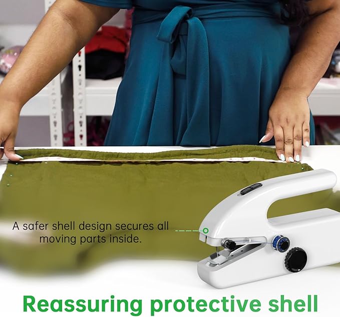 Handheld Sewing Machine,Two dear,Mini sewing machine,Easy to Use and Fast Stitch Suitable for Clothes,Fabrics, DIY Home Travel Electric Handheld Sewing Machine for Beginners.White