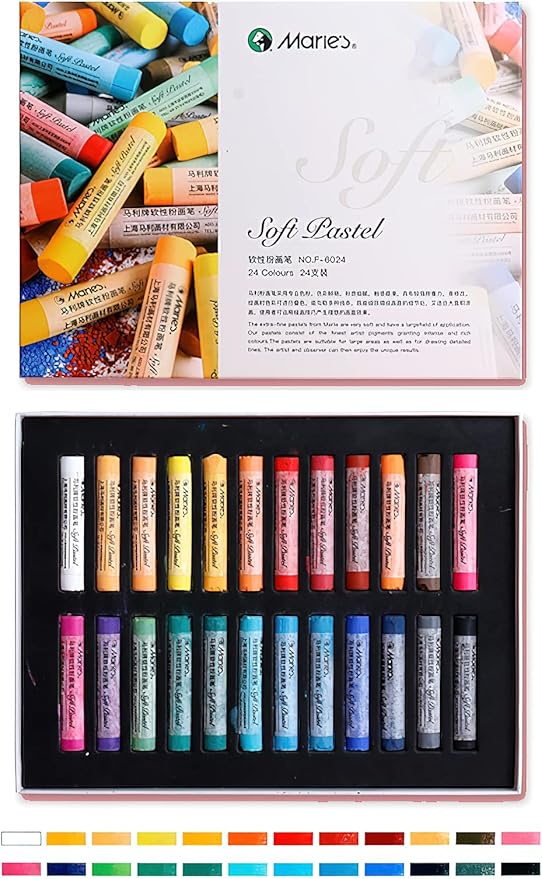 YYMIYU Soft Color Chalk Pastels for Professional Artist 24 Colour