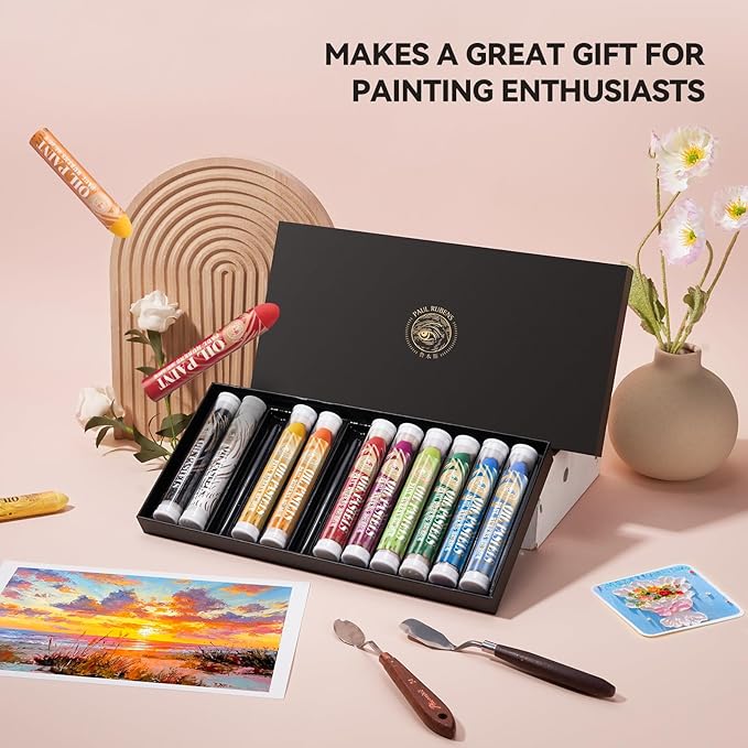 Paul Rubens Large Oil Pastels Set - 12 Portrait Colors (0.79" x 4.72" Jumbo Sticks), Vibrant, Creamy Texture and Blends Easily for Artists, Students and Professionals, Ideal for Filling in Large Areas