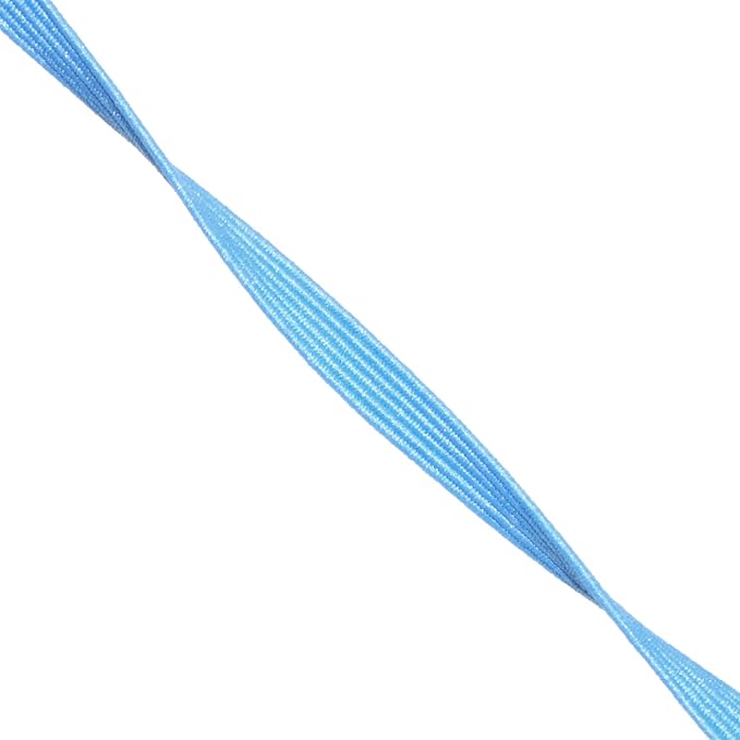 Mandala Crafts 6mm 50 Yds Roll of Sky Blue Elastic Bands for Sewing - 1/4 Flat Elastics Cord - 1 4 Inch Braided Stretch Straps for Crafting