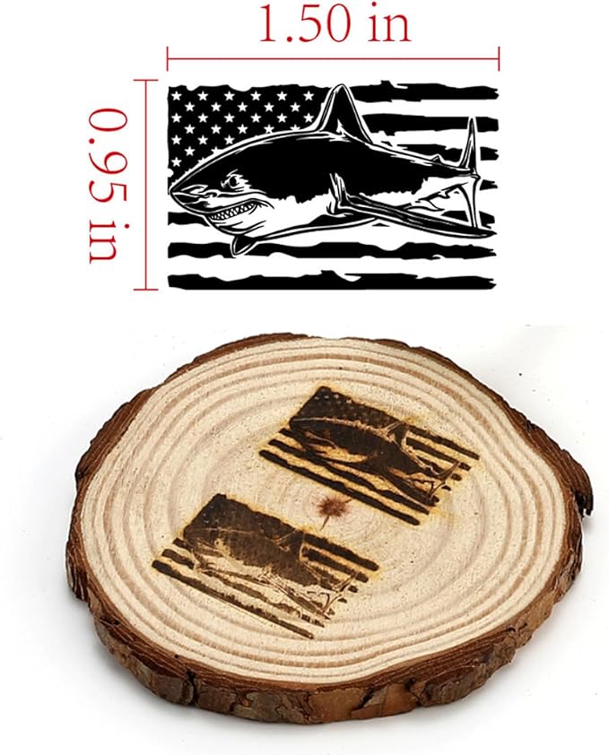 AIMOADO Shark Branding Iron Stamp, 1 1/2" Wood Branding Iron Personalized Logo for Meat, Burger, Wood, Hats with Full Set Tools