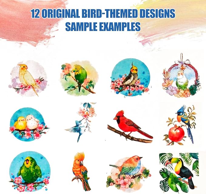 Watercolor Workbook, Water Coloring Book with 13 Pages 300GSM Paper, 26 Colors Watercolor Paint Set with Brush & Storage Bag, Beginner-Friendly Coloring Book for Adults - Birds Theme Art Kit