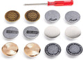 3 Designs Perfect Fit Instant Adjustable Pants Button,No-Sew Nailess Removable Metal Buttons Replacement Repair Combo Thread Rivets and Screwdrivers 12 pcs 20mm