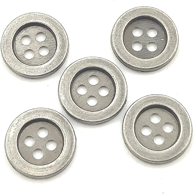 30pcs Metal Buttons Vintage Style Round Buttons 4 Holes Bulk for Clothing DIY Crafts Handmade Buttons Scrapbooking Sewing Decorations 15mm (Antique Silver)