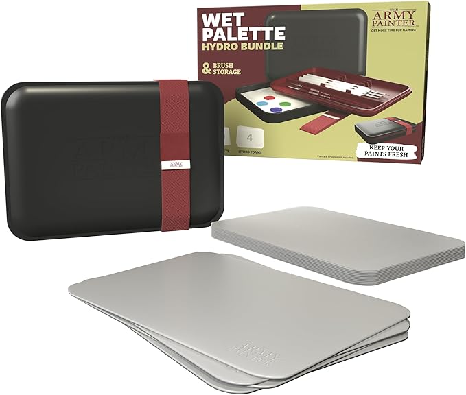 The Army Painter Hydropack Bundle Stay Wet Palette for Acrylic Painting - Acrylic Paint Palette, 100 Pcs Palette Paper, and 4 Wet Pallet Sponges
