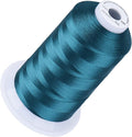 Simthread 5500Yds Embroidery Thread, 5000M High-Yardage 40WT 100% Polyester Thread – 170+ Vivid Colors, High-Speed Rated – Compatible with Brother, Singer, Janome & More - Peacock Blue 415
